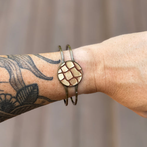 Cowhide Bangle - Sunset Python (smooth leather)