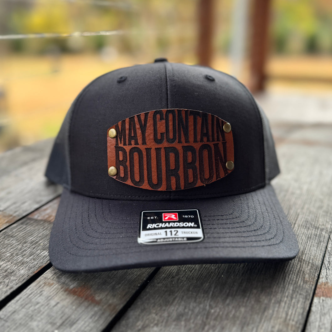 Leather Patch Hat - May Contain Bourbon