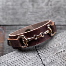 Whoa Nelly Horsebit Leather Cuff - Whiskey Leather