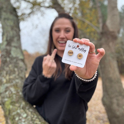 FUCK ICE Wooden Earrings