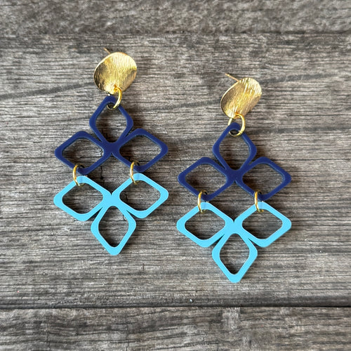 Game Day - Navy + Carolina Blue - Acrylic Earrings