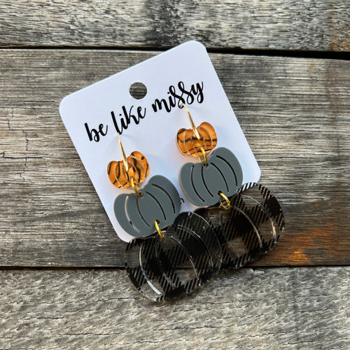 Pumpkin Stacks - Plaid with Charcoal & Tiger’s Eye