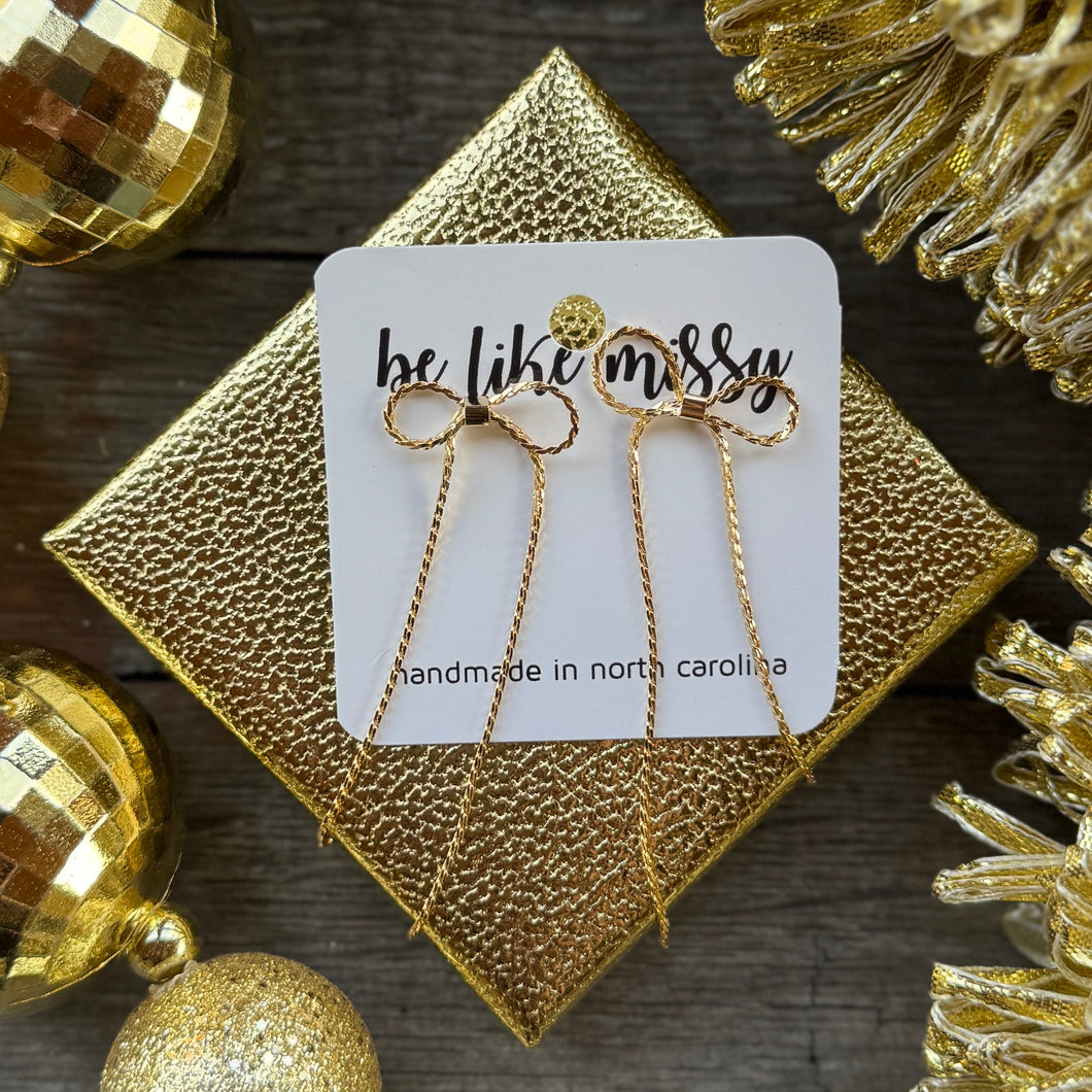 Gold Bow Dainty Earrings
