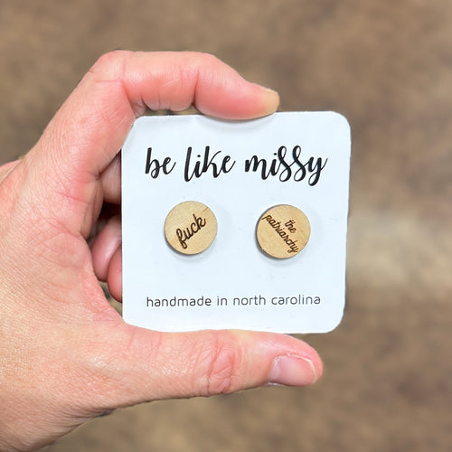 Fuck the Patriarchy Wooden Earrings