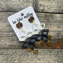 GAME DAY -  White & Navy - Statement Earrings