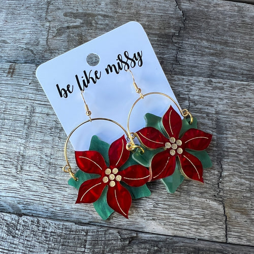 Poinsettia Statement Earrings
