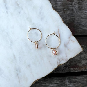 Tiny Sparkle Hoops - Pink