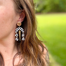Sarah Chandelier Earrings - Checkerboard - Acrylic Earrings