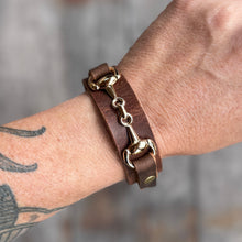 Whoa Nelly Horsebit Leather Cuff - Whiskey Leather