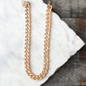 Chunky Chain Necklace - Matte Gold
