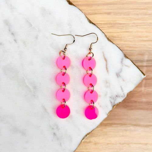 Cascading Drops - Fluorescent Pink