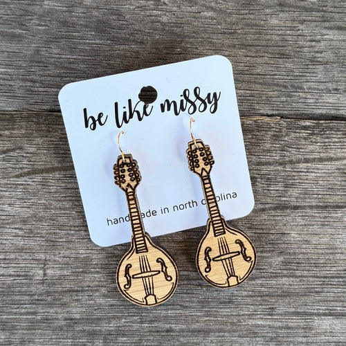 Bluegrass - Mandolin - Wooden Earrings