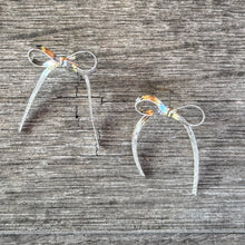 Bow Statement Studs - White Gold - Silver