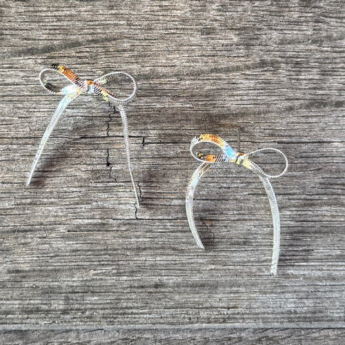 Bow Statement Studs - White Gold - Silver