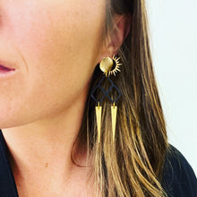 Noir Spikes - Brass & Acrylic Earrings
