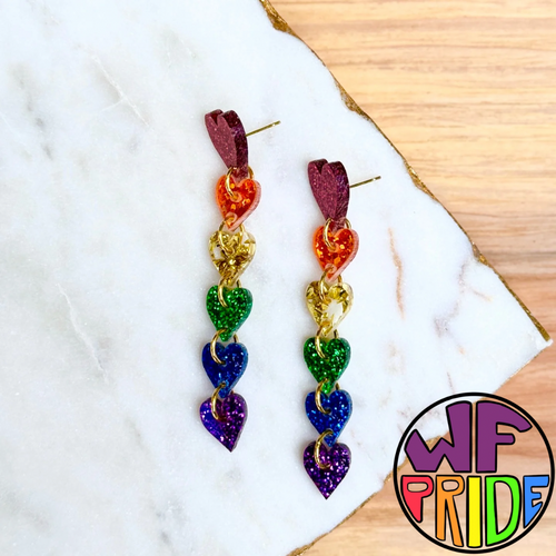 Cascading Hearts - Gold - Studs