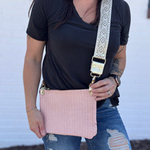 Go Small Zippered Crossbody - Blush with Fancy Strap