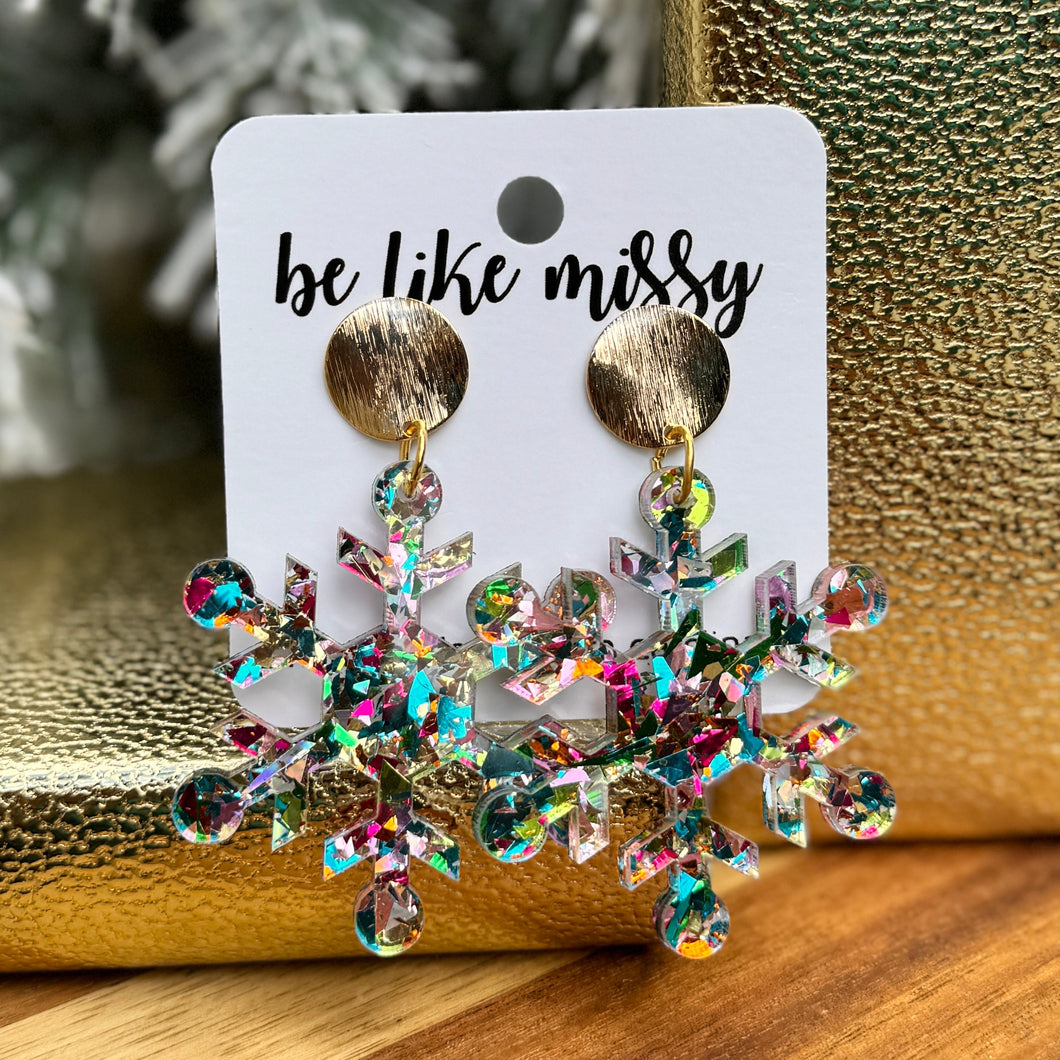 Snowflake Earrings - Party Glitter