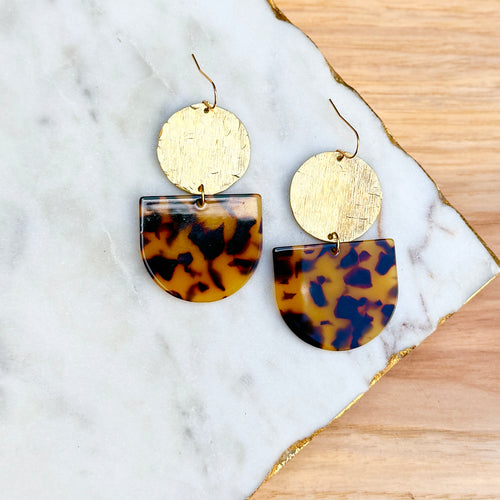 Tortoise Shell Acrylic + Brass Stacks