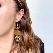 Moon Phases - Hammered Brass + Rose Quartz