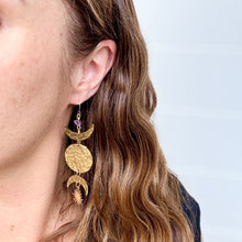 Moon Phases - Hammered Brass + Amethyst