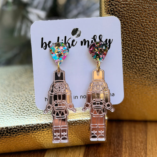 Nutcracker Earrings - Rose Gold with Studs