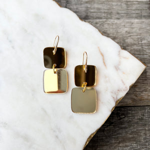 Mini Stacks - Metallic Gold - Acrylic Earrings