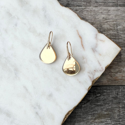 Tiny Teardrops - Gold Mirror - Acrylic Earrings