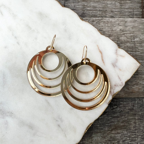 Joy Drops - Metallic Gold- Acrylic Earrings