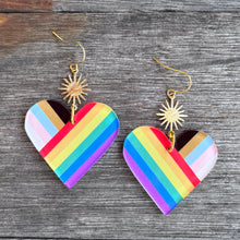 Progress Flag Heart Earrings