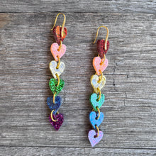 Rainbow Cascading Hearts