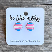 Trans Round Stud Earrings
