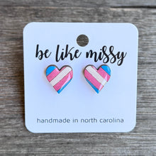 Trans Heart Stud Earrings