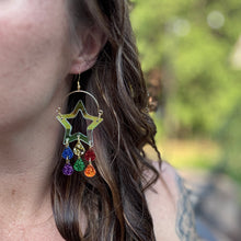 Star Rainbow Chandelier Earrings - Gold