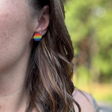 Rainbow Hexagon Stud Earrings