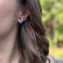 Progress Flag Heart Stud Earrings