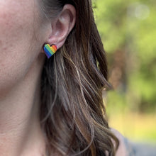Rainbow Heart Stud Earrings