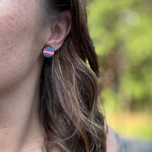 Trans Round Stud Earrings