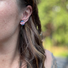 Trans Hexagon Stud Earrings