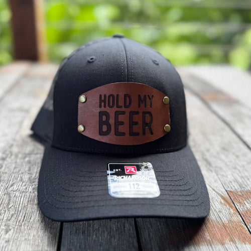Hold My Beer leather patch hat