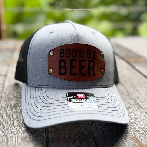 Body by Beer leather patch hat