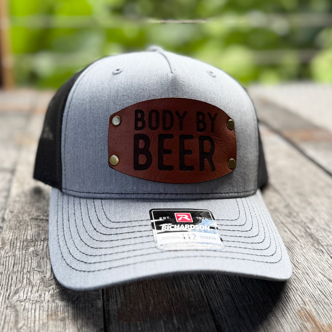 Body by Beer leather patch hat