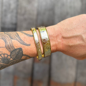 Leather + Brass Stacking Bangles