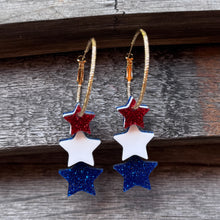 Red White and Blue Star Hoops