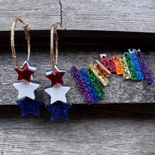 Red White and Blue Star Hoops