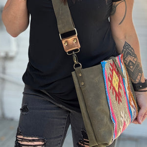 Go Everywhere Crossbody Bag - Olive + Kilim