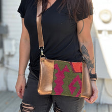 Clutch Sized Zippered Crossbody - Bronze + Kilim