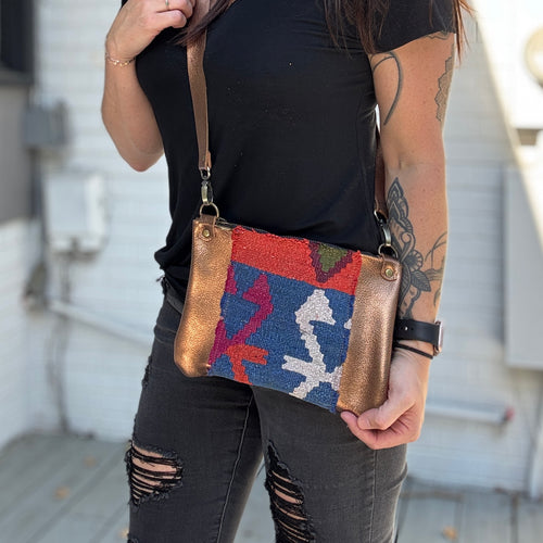 Go Small Zippered Crossbody - Bronze + Kilim