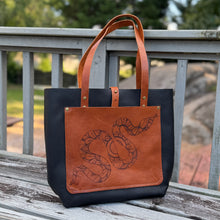 Tall Tote - Snake on Black