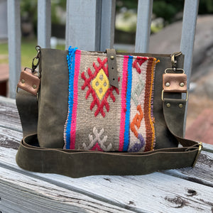 Go Everywhere Crossbody Bag - Olive + Kilim